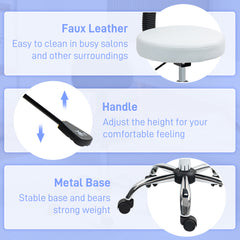 PURE 360° Swivel Seat Salon Stool - White