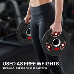 PURE Olympic Weight Plates, 2"/5cm Weight Disc Pair with Tri-Grips, 2 x 2.5kg Dumbbell Plates for Weightlifting and Strength Training Home Gym Fitness Workout, Black