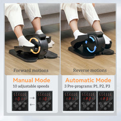 PURE Under Desk Elliptical Machine, Seated Pedal Exerciser, Mini Electric Elliptical Machine for Seniors with LCD Monitor, Remote Control and 10 Adjustable Speed, Quiet & Portable, Black