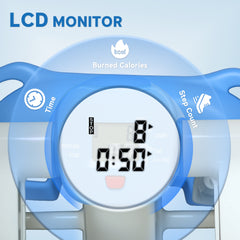 PURE Portable Mini Stepper, Steppers for Exercise Workout with LCD Display Monitor, Anti-skid Foot Pedals for Home Gym Office, Blue