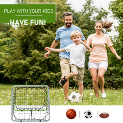 PURE Football Training Net, Soccer Kickback Target Goal Both Side Rebounder Net, Adjustable Angle Goal Training Set for Kids and Children to Practice in Playground, Backyard