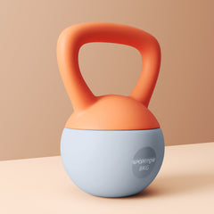 PURE 8KG Soft Kettlebell, Kettlebell with Non-Slip Handle for Home Gym, Weight Lifting, Strength Training, Orange/Grey