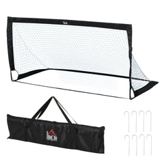 PURE Set of 2 Football Goal Net 6 x 3 ft Foldable Outdoor Sport Training Teens Adults Football with Carrying Bag Black