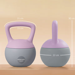 PURE 10KG Soft Kettlebell, Kettlebell with Non-Slip Handle for Home Gym, Weight Lifting, Strength Training, Purple/Grey