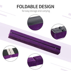 PURE 2.4M 8FT Gymnastics Folding Balance Beam Home Gym Training Exercise Sports - Purple