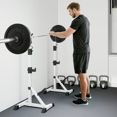 PURE Weights Bar Barbell Rack Squat Stand Adjustable Portable Weight Lifting Max Load 200kg, Suitable For Home Gym Training Work Out
