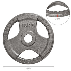 PURE Set of 2 Cast Iron Weight Plates for 2"/5cm Hole Dumbbell Handle Bar, Barbell Weight 2 x 10kg
