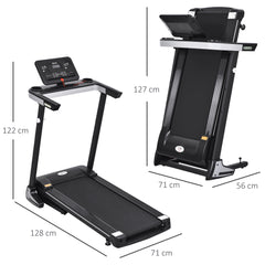 PURE Folding Treadmill for Home Motorised Running Machine w/ LCD Display Black