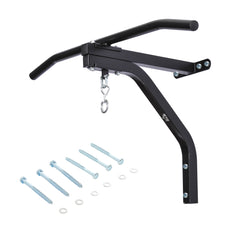 PURE Punching Bag Hanger Wall Mount Bracket Kick Boxing MMA Training Frame Home Fitness Workout Pull Up Bar, Black