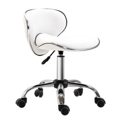 PURE Adjustable Rolling Swivel Beauty Salon Chair, Stool for Spa, Technician - White