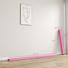 PURE 7.7ft Folding Gymnastics Beam, Floor Balance Beam for Kids with Anti-Slip Base, Gymnastics Equipment for Home, Pink