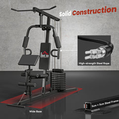 PURE Multi-Exercise Gym Station, with 45kg Weight Stack, for Full Body Workout