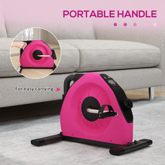 PURE Mini Exercise Bike, Portable Pedal Exerciser with LCD Display for Legs, Arms, Rehabilitation, Therapy, Pink