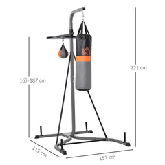 Freestanding Duo Punch Training Punchbag Sandbag Adjustable Height Home Agility Training Steel Frame