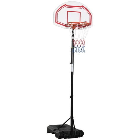 PURE Basketball Hoop Stand Portable Adjustable Height 2.1-2.6m w/ Wheels, Sturdy Rim Stable Base, Red