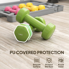 PURE 6Kg Dumbbell Set, Fitness Weight Set for Men and Women, Home Gym Workout