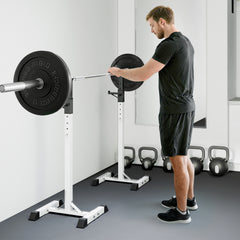 PURE Heavy Duty Weight Bar Barbell Squat Stand Barbell Rack Spotter, for Home, Gym - Black