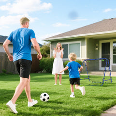 PURE Double Sided Football Rebounder Net, Football Rebound Goal with Five Adjustable Angles, Blue