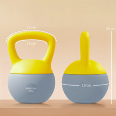 PURE 8KG Soft Kettlebell, Kettlebell with Non-Slip Handle for Home Gym, Weight Lifting, Strength Training, Yellow/Grey