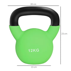 PURE Soft Kettlebell, 12kg Kettle Bell with Non-Slip Handle for Home Gym Weight Lifting and Strength Training, Green