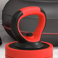 PURE 20kg Four-In-One Adjustable Weight Dumbbells Set, Barbell, Kettlebell, Push Up Stand - Red