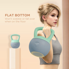 PURE 6KG Soft Kettlebell, Kettlebell with Non-Slip Handle for Home Gym, Weight Lifting, Strength Training, Green/Grey