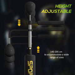 PURE Boxing Bag, Freestanding Punching Bag, with Reflex Bar, Speed Balls, Black