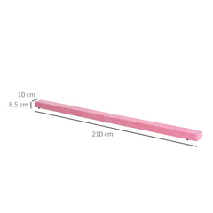 PURE 2.1M 7FT Gymnastics Folding Balance Beam Home Gym Training Exercise Sports - Pink