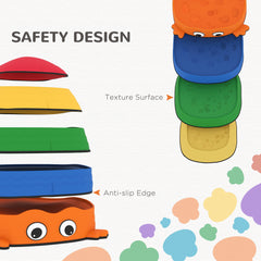 PURE 5PCS Sensory Stepping Stones for Toddlers, Frog-Shaped Kids Stepping Stones Set with Anti-Slip Edging for Ages 2-8