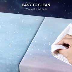 PURE 6FT Foldable Gymnastics Mat, Tri-Fold 2" Thick Crash Mat with Carry Strap Handles for Home Training, Sky Blue