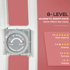 PURE Folding Exercise Bike, with Adjustable Magnetic Resistance, Seat Height - White and Pink