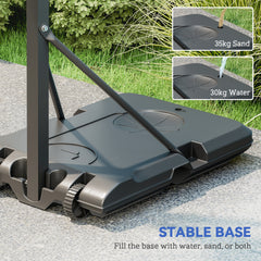 PURE Fully Adjustable Basketball Hoop Outdoor, 146-236cm Basketball Hoop and Stand with Weighted Base and Shatterproof Backboard, Portable on Wheels for Junior, Adults