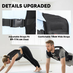 PURE Weighted Vest, 8 kg Weight Vest with Adjustable Straps, Reflective Strips, Black