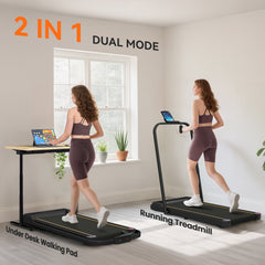 PURE 2.5HP Walking Pad, 1-6km/h Folding Treadmill with Remote Control and LED Display for Home Gym Office, Orange