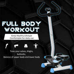 PURE Twister Stepper, Step Machine with Adjustable Resistance, LCD Screen - Blue