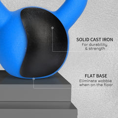 PURE Soft Kettlebell, 8kg Kettle Bell with Non-Slip Handle for Home Gym Weight Lifting and Strength Training, Blue