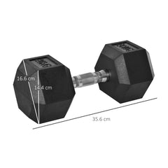 PURE 2x20kg Rubber Hex Dumbbell Portable Hand Weights Dumbbell Home Gym Workout Fitness Hand Dumbbell