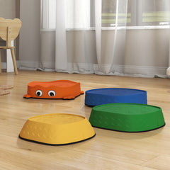 PURE 5PCS Sensory Stepping Stones for Toddlers, Frog-Shaped Kids Stepping Stones Set with Anti-Slip Edging for Ages 2-8