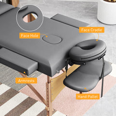 PURE Adjustable Folding Massage Table - Grey