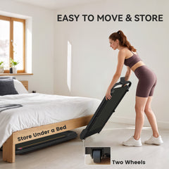 PURE 2.5HP Walking Pad, 1-6km/h Folding Treadmill with Remote Control and LED Display for Home Gym Office, Orange