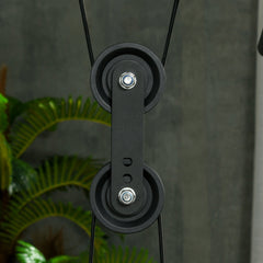 PURE Smith Machine & Cable Pulley System with Adjustable Weight Bench, Multifunction Home Gym Power Rack with Lat Pull Down System, Barbell Rack for Full Body Training, Black