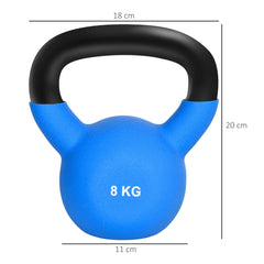 PURE Soft Kettlebell, 8kg Kettle Bell with Non-Slip Handle for Home Gym Weight Lifting and Strength Training, Blue