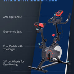 PURE Indoor Upright Exercise Bike Machine, with Adjustable Seat, Resistance, Handlebar, LCD Display