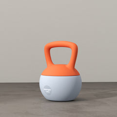 PURE 10KG Soft Kettlebell, Kettle Bell with Non-Slip Handle for Home Gym, Weight Lifting, Strength Training, Orange/Grey