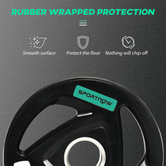 PURE Two 10kg Olympic Weight Plates, Tri-Grip Rubber-Coated Barbell Weights, with 5cm Holes, for Home, Gym, Office