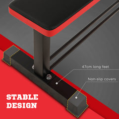 PURE Flat Weight Bench, 300KG Weight Capacity Workout Bench with Dumbbell Rack