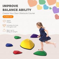 PURE 6-Piece Stepping Stones for Kids, Stackable Sensory Toys Outdoor Indoor, Obstacle Course for Balance and Motor Skills
