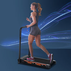 PURE Steel Folding Motorized Home Treadmill w/ LCD Monitor Black