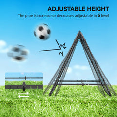 PURE Double Sided Football Rebounder Net, Football Rebound Goal with Five Adjustable Angles, Black