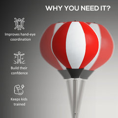 PURE Punching Bag with Stand Boxing Bag Set with Adjustable Height, Red